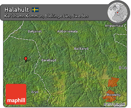 Satellite 3D Map of Halahult
