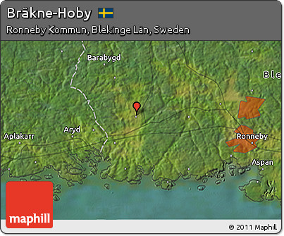 Satellite 3D Map of Bräkne-Hoby