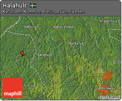 Satellite 3D Map of Halahult