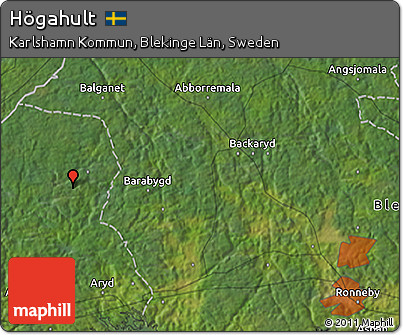Satellite 3D Map of Högahult