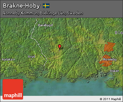 Satellite 3D Map of Bräkne-Hoby