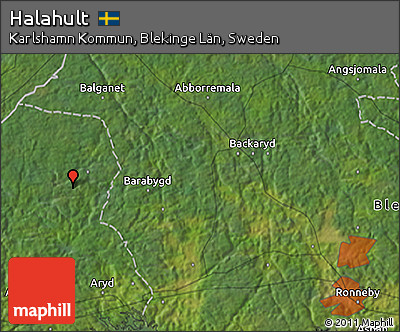 Satellite 3D Map of Halahult