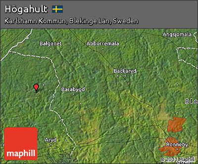 Satellite 3D Map of Högahult