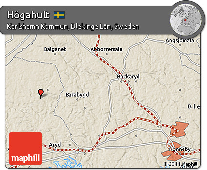 Shaded Relief 3D Map of Högahult