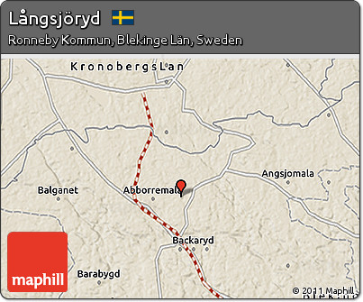 Shaded Relief 3D Map of Långsjöryd