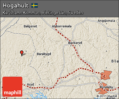 Shaded Relief 3D Map of Högahult