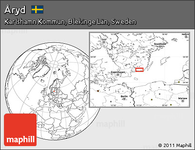 Blank Location Map of Åryd