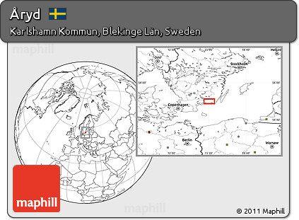 Blank Location Map of Åryd