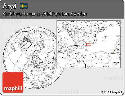 Blank Location Map of Åryd