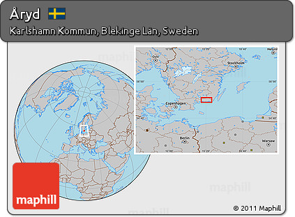 Gray Location Map of Åryd
