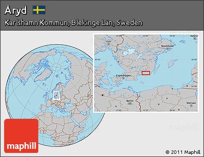 Gray Location Map of Åryd