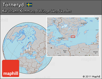 Gray Location Map of Törneryd