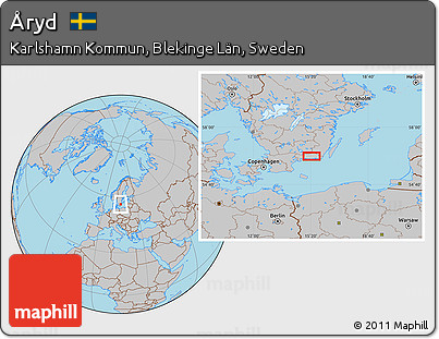 Gray Location Map of Åryd