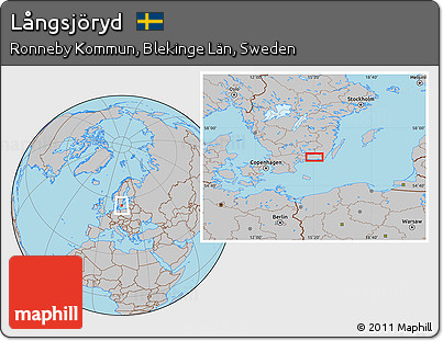 Gray Location Map of Långsjöryd