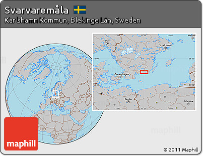Gray Location Map of Svarvaremåla