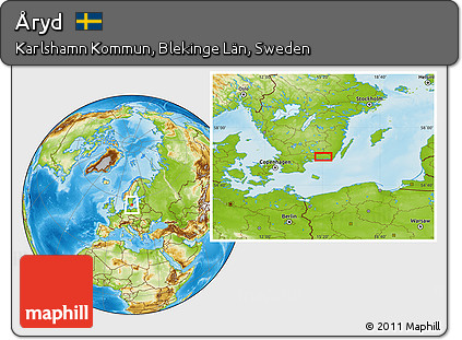 Physical Location Map of Åryd