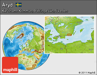 Physical Location Map of Åryd