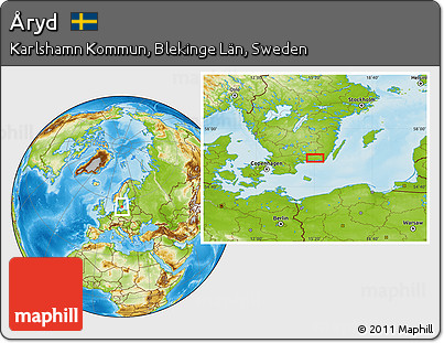 Physical Location Map of Åryd