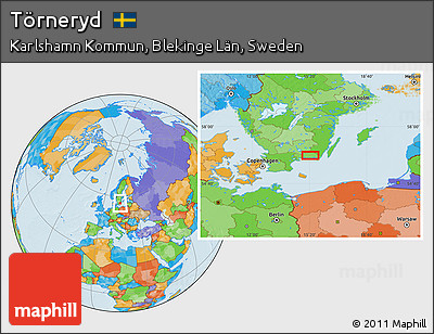 Political Location Map of Törneryd