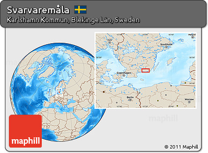 Shaded Relief Location Map of Svarvaremåla