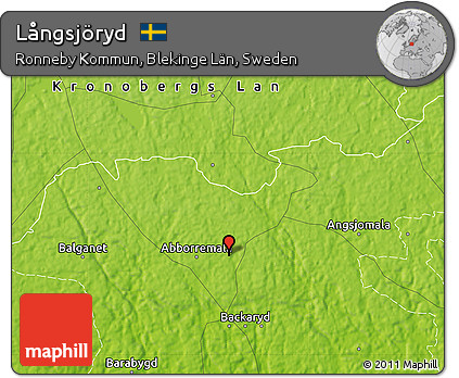 Physical Map of Långsjöryd