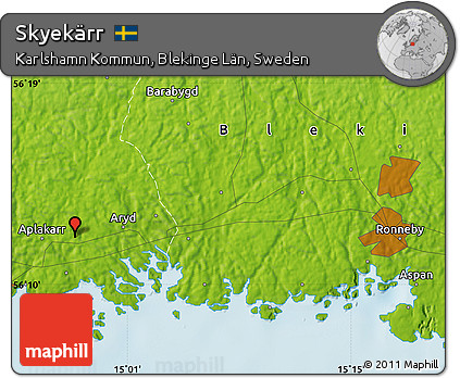 Physical Map of Skyekärr
