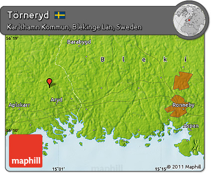 Physical Map of Törneryd