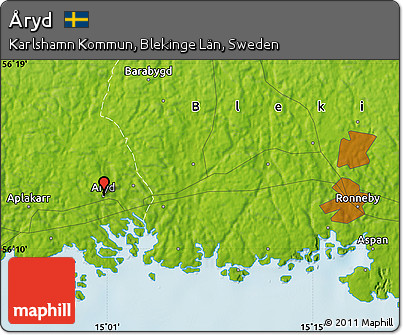 Physical Map of Åryd