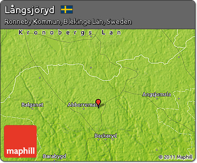 Physical Map of Långsjöryd
