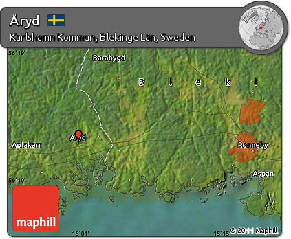 Satellite Map of Åryd