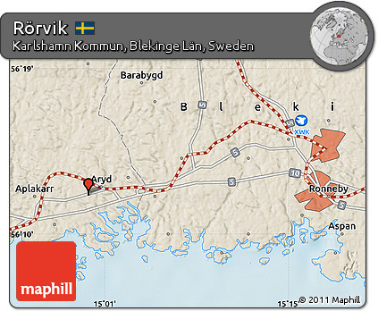 Shaded Relief Map of Rörvik