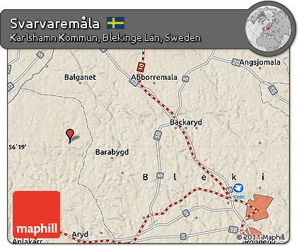 Shaded Relief Map of Svarvaremåla