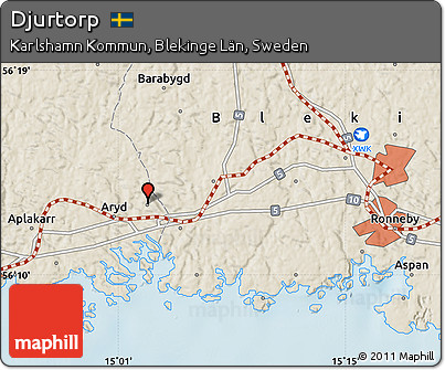 Shaded Relief Map of Djurtorp