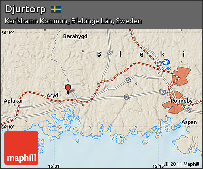Shaded Relief Map of Djurtorp