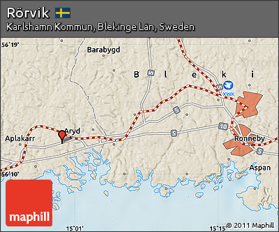 Shaded Relief Map of Rörvik