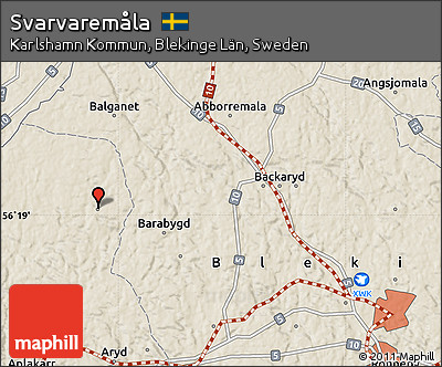 Shaded Relief Map of Svarvaremåla