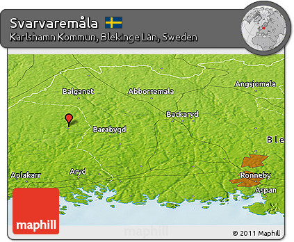 Physical Panoramic Map of Svarvaremåla