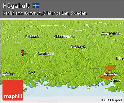 Physical Panoramic Map of Högahult