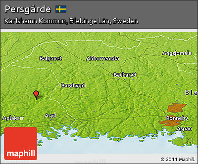Physical Panoramic Map of Persgärde