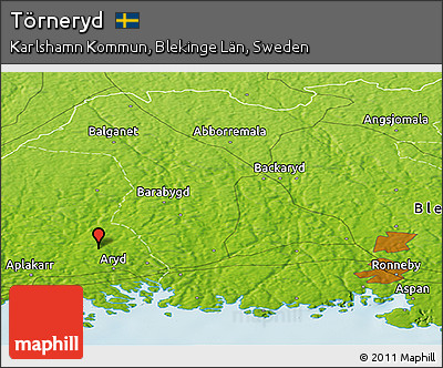 Physical Panoramic Map of Törneryd