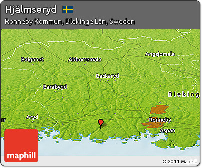 Physical Panoramic Map of Hjälmseryd