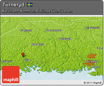Physical Panoramic Map of Törneryd