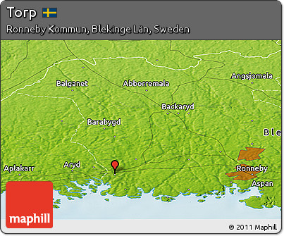 Physical Panoramic Map of Torp