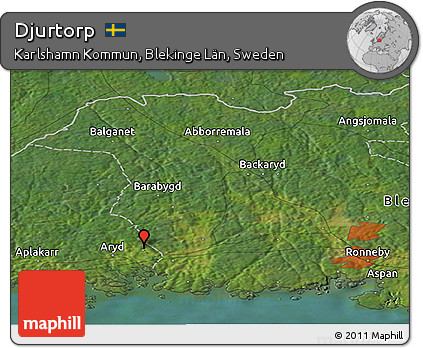 Satellite Panoramic Map of Djurtorp