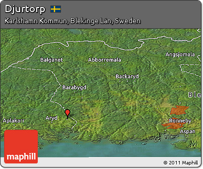 Satellite Panoramic Map of Djurtorp
