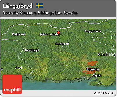 Satellite Panoramic Map of Långsjöryd