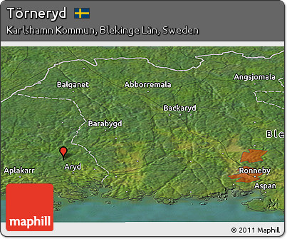 Satellite Panoramic Map of Törneryd