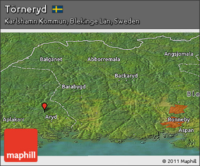 Satellite Panoramic Map of Törneryd