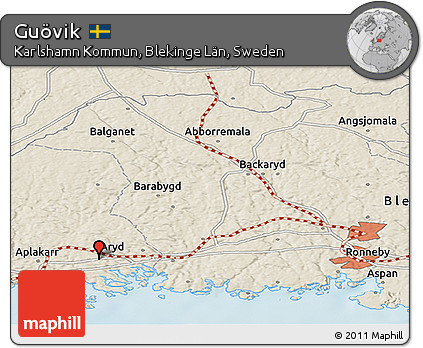 Shaded Relief Panoramic Map of Guövik