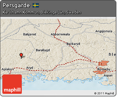 Shaded Relief Panoramic Map of Persgärde